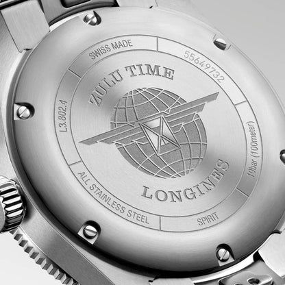 Longines orologio Spirit Zulu Time 39mm antracite automatico acciaio L3.802.4.60.6
