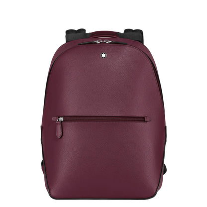 Montblanc zaino sartorial cassis 199361 in pelle bordeaux con rifiniture nere e zip argento design creativo montblanc marco